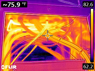 Electrical panel thermal scan showing hot spot